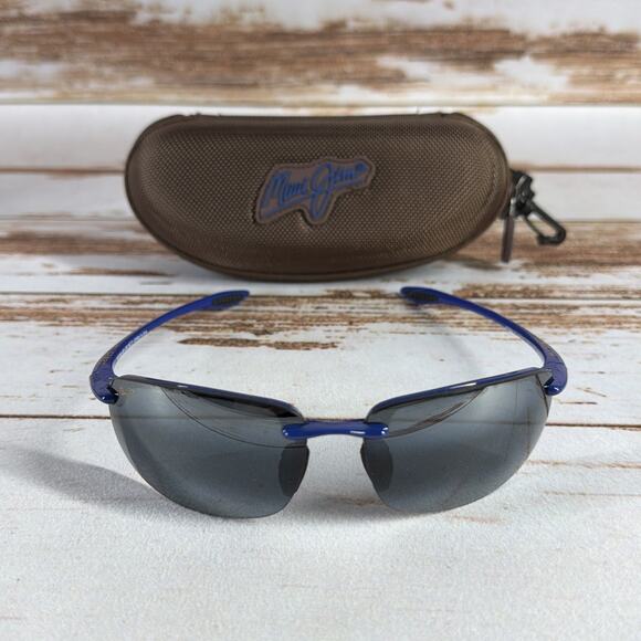 Maui Jim Ho’okipa MJ-407-287C Sunglasses Polarized Blue Frame 64-17-130 - Picture 1 of 8